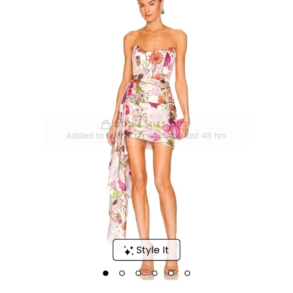 Katie May Asymmetrical Strapless Sundress White Cream - Picture 2 of 6